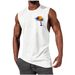 European American Style Sleeveless T-shirt, Summer Loose Sports Vest For Men, Digital Print With Coconut Tree Basketball_viptrois.com
