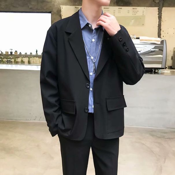 Casual Suit, Men's Korean Version, Loose Fit, Teenage Handsome Work Clothes, Outerwear, Top_viptrois.com