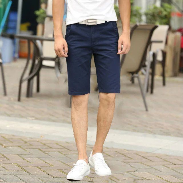 Men's Summer Lightweight 5-Inch Casual Shorts Slim Fit Straight Leg Breathable Mid-Thigh Shorts_viptrois.com