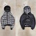 Europe, America 2026 Autumn And Winter New Fashion Trend Hooded Long-sleeved Plaid Sweater Jacket On Both Sides_viptrois.com