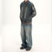 Men's Clothing American High Street Washed Distressed Tie Dye Workwear Denim Jacket For Men, Spring And Autumn, Loose Fit, Zip Up Coat._viptrois.com