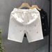 Men's High End European Style Fashionable Rhinestone Casual Sports Shorts Trendy Brand 2026 Summer New Style Beach Five Point Pants_viptrois.com