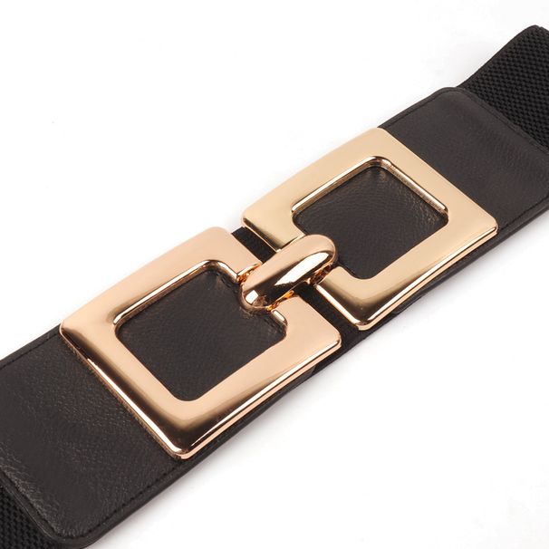 Korean Version Simple Fashion Elastic Wide Belt Buckle Women's Stretch Shaping Waist Cincher For Pairing With Coat_viptrois.com
