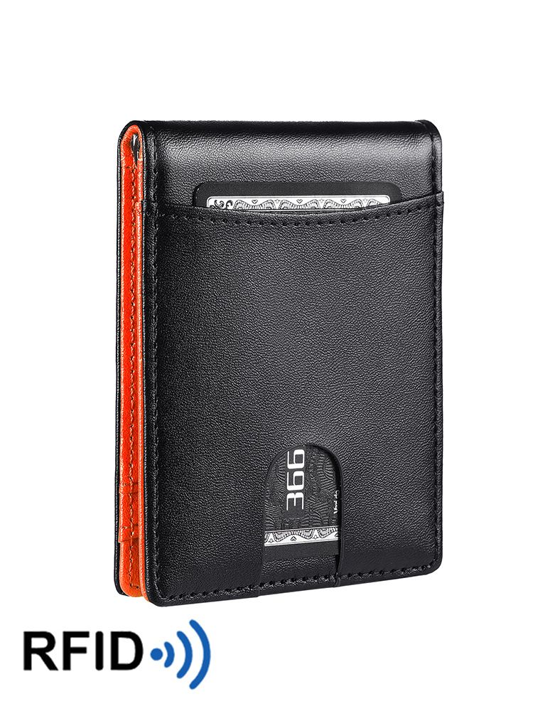 Men's Wallet Card Cases All Microfiber Leather RFID Anti Theft Wallet New Men's Carbon Fiber Plain Texture Dollar Wallet_viptrois.com