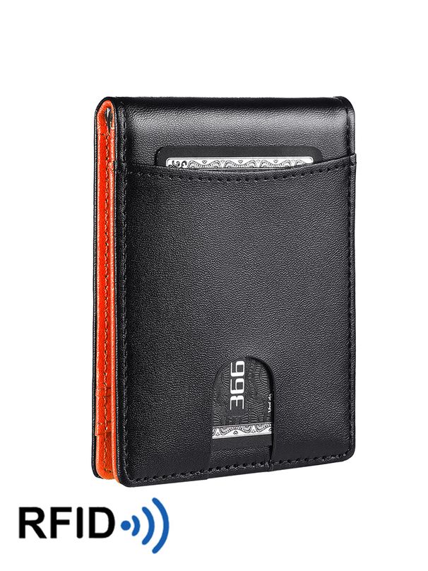 Men's Wallet Card Cases All Microfiber Leather RFID Anti Theft Wallet New Men's Carbon Fiber Plain Texture Dollar Wallet_viptrois.com
