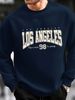 Men's Loose Casual Fashion Los Angeles Letter Pattern Printed Round Neck Long Sleeved Sportswear For Autumn And Winter_viptrois.com