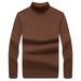 Pure Cotton 230g Thermal Underwear Base Shirt Spring Autumn High Neck Solid Color Long Sleeve T-Shirt Men's Breathable_viptrois.com