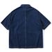 Men's Clothing Washed Pocket Workwear Short Sleeved Denim Shirt Men's And Women's Loose Half Sleeved Shirt Trend_viptrois.com