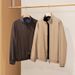 Timeless Linen Work Jacket – Reversible Stand Collar Coat For Effortless Sophistication_viptrois.com