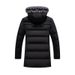 Men's Long Hooded Winter Coat With Fleece Lining, Heavyweight Cotton Jacket For Cold Weather, Plus Size Parka With Zipper Pockets_viptrois.com