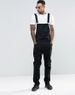 Men's Denim White Bib Pants Slim Fit Trousers Bib Pants_viptrois.com