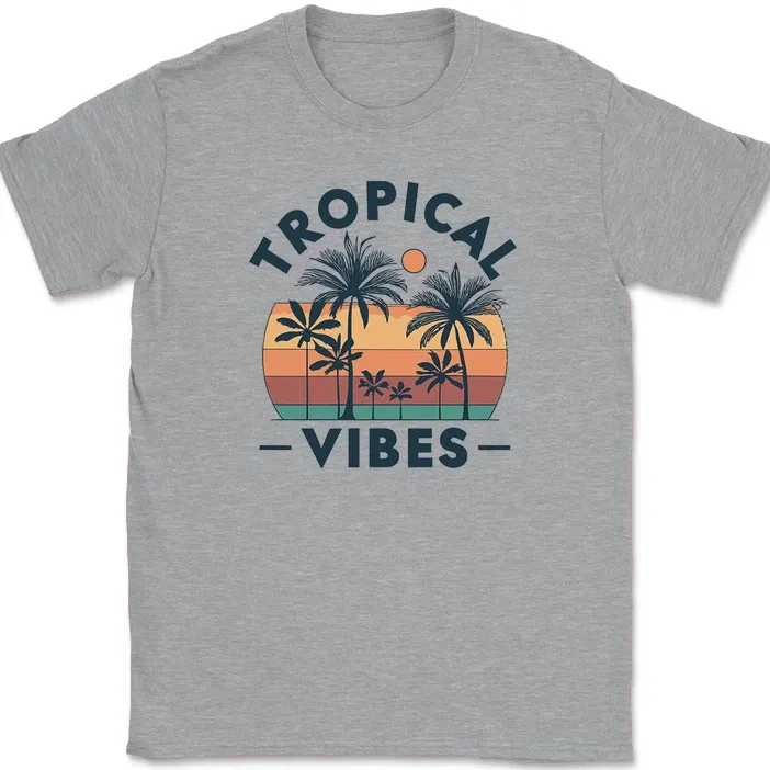 Tropical Vibes T-Shirt Mens Womens Tees Top Funny Vacation Beach Family Group Trip Ocean Tee_viptrois.com