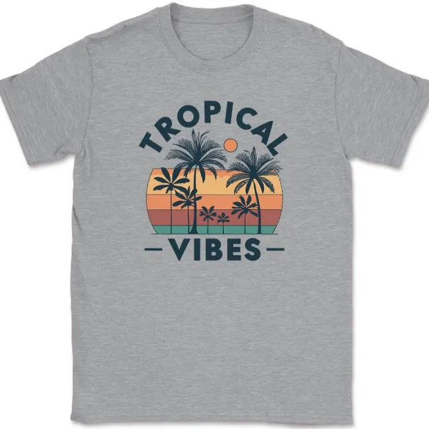 Tropical Vibes T-Shirt Mens Womens Tees Top Funny Vacation Beach Family Group Trip Ocean Tee_viptrois.com