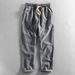 Men's Clothing Linen Casual Pants Cotton Breathable Elastic Trousers Fit Straight Leg Joggers | Light Grey/Navy/Black/Maroon/Charcoal (Sizes M-4XL)_viptrois.com