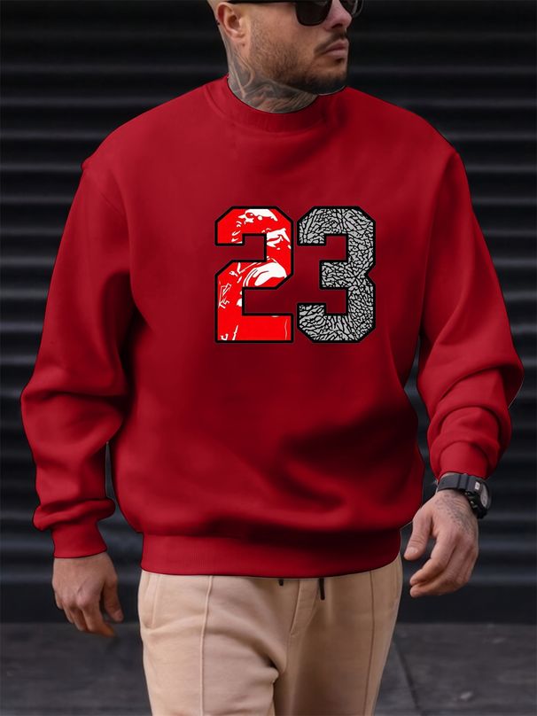 Men's Loose Casual Fashion 23 Pattern Printed Round Neck Long Sleeved Sweatshirt For Autumn And Winter_viptrois.com