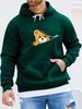 Men's Autumn And Winter Casual Fashionable Loose Hooded Sweatshirt With Bear Zipper Cartoon Pattern Printed Warm Long Sleeved Pullover_viptrois.com