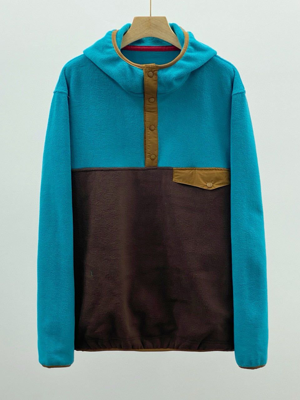 Men's Clothing Unisex Fleece-Lined Hoodie - Color Block Pullover With Brushed Interior, Winter Streetwear Essential (Blue/Gray, Coffee, S-XL)_viptrois.com