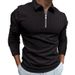Pulse 2025 New Cross-Border European And American Autumn Winter Zipper Striped Long Sleeve Men's Polo Shirt_viptrois.com