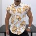 Men's Casual Sleeveless Shirt Fashion Print Breathable Loose Vest Top_viptrois.com