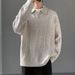Loom Cross-Border V-Neck Men's Lazy Style Braided Slimming Long Sleeve Knitwear Women's European And American Autumn_viptrois.com