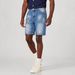 Laike Men's Ripped Denim Shorts Mid-Length Straight Leg Summer Thin Trendy Studded Cross Border American Style_viptrois.com