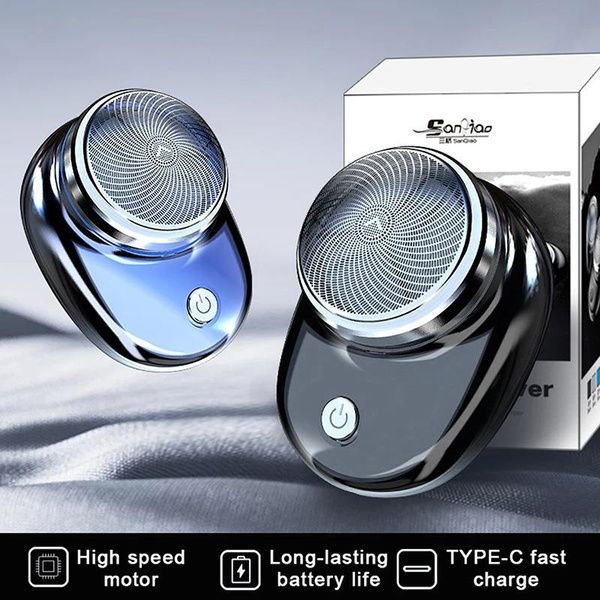 Electric Portable Razor Man Travel Attire Wet And Dry USB Rechargeable Shaver TypeC Charging Mini Shaving Hine For Men_viptrois.com