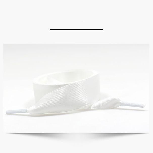 Shoe Accessories silk shoelaces 2cm lace satin ribbon black and white color candy color flat ribbon shoelace rope a pair_viptrois.com
