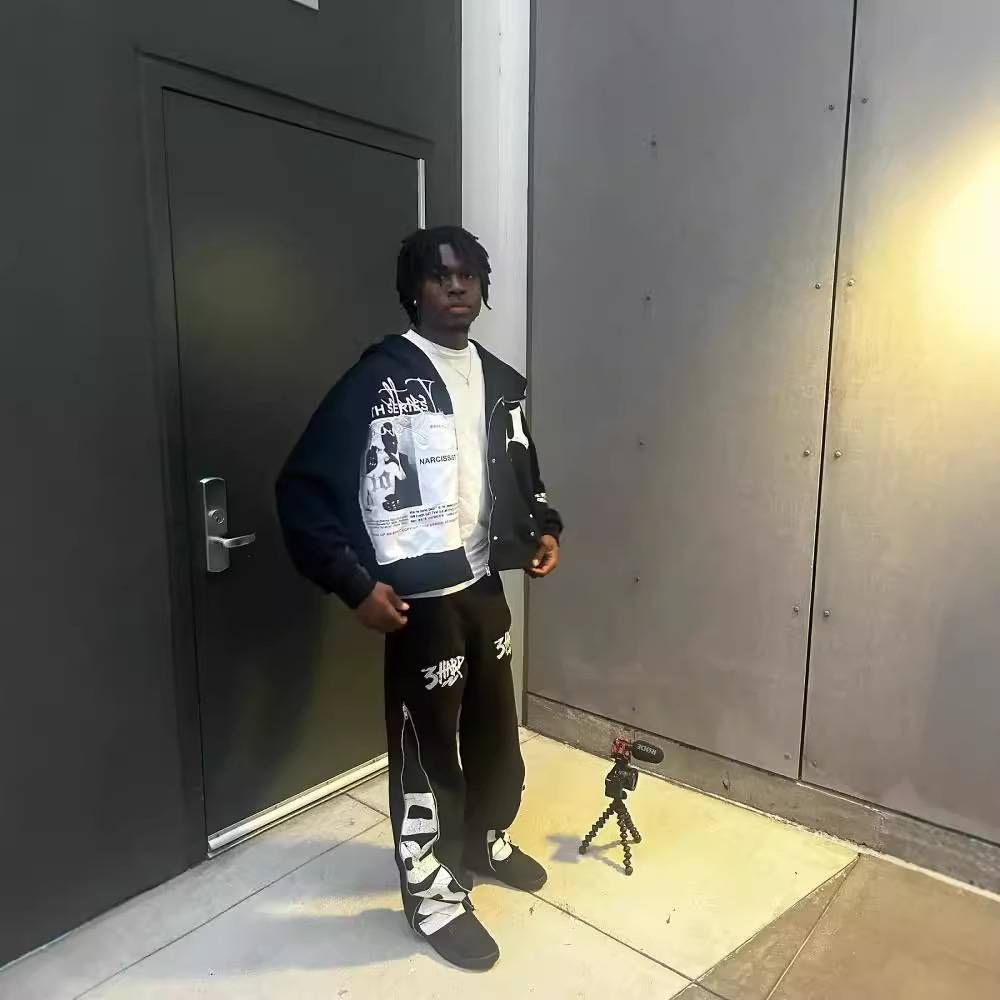Men's Clothing Loose Personality Hip Hop Street Embroidery Patch Embroidery Printing Craft Hooded Sweatshirt_viptrois.com