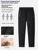 Men's Fleece-Lined Winter Pants Waterproof Windproof Thermal Insulated Cotton Trousers For Cold Weather (Black, Grey, Straight, Slim Fit) (L To 7XL)_viptrois.com