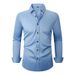 Men's Clothing Four Sided Stretch Shirt Anti Wrinkle Solid Color Shirt Long Sleeved Business Thin Shirt_viptrois.com