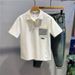 2024 Summer New Pocket Splicing Striped Contrasting Color Lapel Short-sleeved Polo Shirt Men's Ruffian Handsome Solid Color T-shirt_viptrois.com