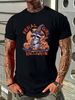 Feral Girl Halloween Spooky Witch Funny Raccoon Pumpkin T-Shirt Fashion Stylish Stretched Versatile Print Round Neck Short Sleeve Breathable Graphic Female T-Shirt For Women Casual Unisex Women Streetwear Casual Slightly Comfortable Designer Clothes_viptrois.com