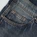 Men's Clothing Exclusive Washed Blue Vintage Jeans Men's Street Stitching Multi Pocket Hem Split Buckle Straight Trousers_viptrois.com