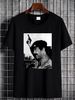 Saddam Hussein With Gun Shirt , Saddam Hussein Photo T-shirt All Sizes Homme Fashion Breathable Designer Clothes Soft Stylish Graphic Streetwear_viptrois.com