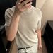 Men's Clothing Luxury Summer Knitted Cotton Twisted Yarn Old Money Loose Breathable Round Neck Short Sleeved Knitted Sweater_viptrois.com