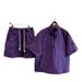 Men's Summer Workwear Short Sleeve Suit Trendy Style Loose Fit Two Piece Set_viptrois.com
