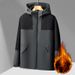 Men's Heavy Fleece Jacket – Waterproof Windproof Work Coat With Custom Embroidery (XL-5XL, PU 5000mm, Winter-Ready)_viptrois.com