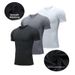 Men's Clothing Sports Tights Fitness Wear Men's Breathable High-elastic Short-sleeved T-shirt_viptrois.com