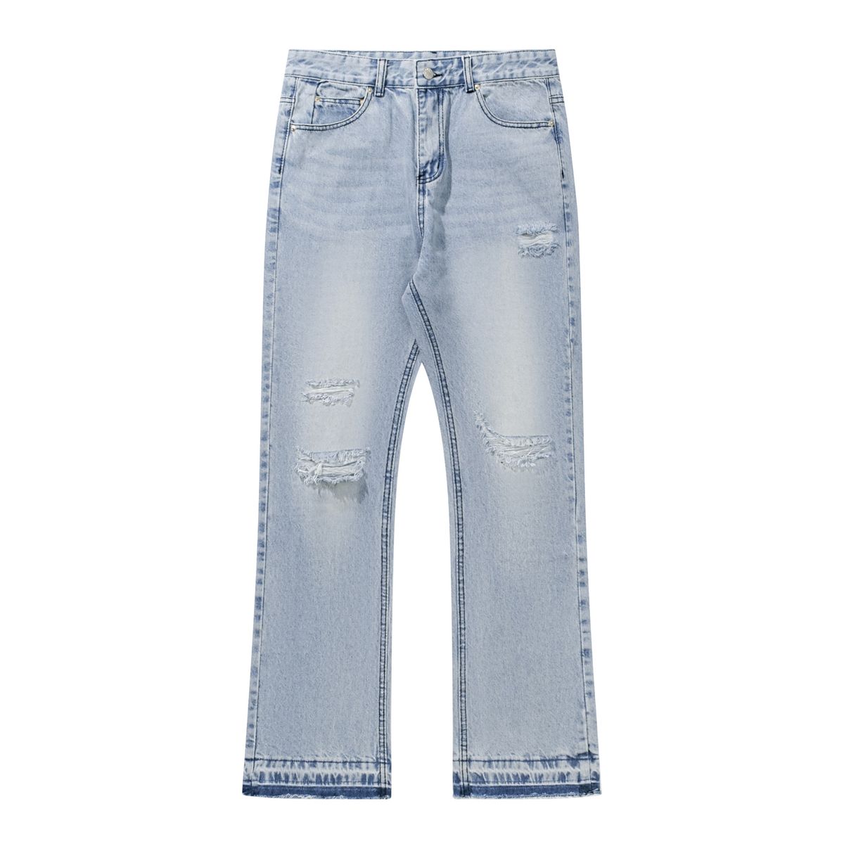 Men's Clothing Niche Trendy Brand Washed Old Loose Men's Hole Cleanfit Jeans_viptrois.com