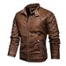Men's Clothing PU Leather Jacket Retro Motorcycle Leather Jacket Plus Velvet Warm Men's Coat_viptrois.com