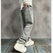 2024 American High Street Jeans Men's Loose Straight Leg Trendy Brand Set Versatile Pants_viptrois.com