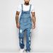 Men's Clothing Fashion Men's Strappy Denim Rompers Ripped Jeans Trousers_viptrois.com