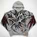 European And American INS Dark Gothic Print Skull Sweatshirt Long Sleeve Pullover Loose Trendy High Street Jacket_viptrois.com