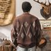 American Retro Diamond Pattern For Men New Trendy Fair Isle Ethnic Style Knitwear Autumn Winter Men's Knitted Sweater_viptrois.com