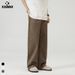 Men's Clothing Wearautumn New Minimalist Brown Jeans Men's Trendy All Match Loose Straight Wide Leg Pants_viptrois.com