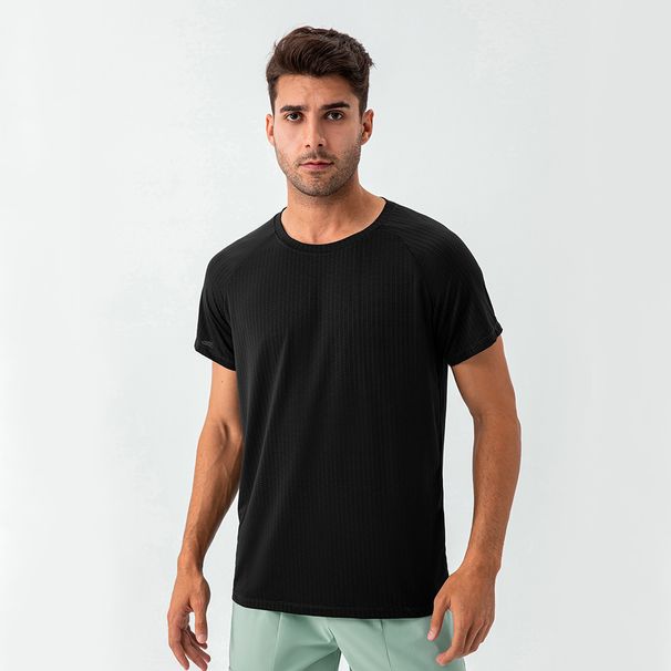 Men's Clothing Men's Summer Cool Quick Drying Loose Fitness Clothes Short Sleeved Breathable Perspiration Round Neck Casual Running Sports Tops_viptrois.com