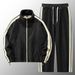 Men's clothing winter leisure sports trend youth round neck plus fleece hoodie men's fashion brand warm suit_viptrois.com
