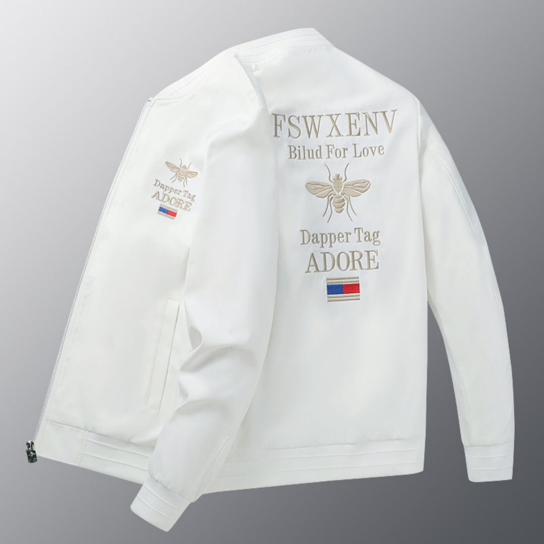 2025 New Trendy Fashion Casual Versatile Men's High End Bee Embroidered Jacket Coat_viptrois.com