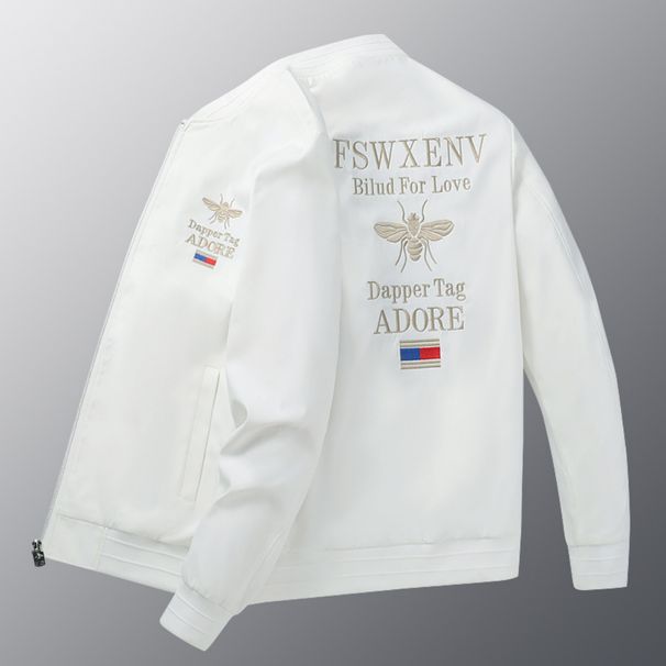 2025 New Trendy Fashion Casual Versatile Men's High End Bee Embroidered Jacket Coat_viptrois.com