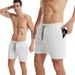 European And American Four-way Stretch Casual Loose Pure Color Short Pants For Summer Quick-drying Beachwear For Men_viptrois.com